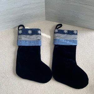 Like NEW Stockings. Navy blue crushed velvet like. 18”